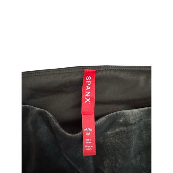 New SPANX Shiny Velvet High Waisted LEGGINGS-Dark Palm Green Sz M - Picture 4 of 8
